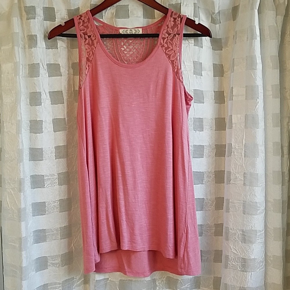 Pink Rose Flowy Sleeveless Tunic